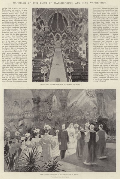 Marriage of the Duke of Marlborough and Miss Vanderbilt by Henry Charles Seppings Wright